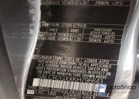 2019 Land Rover Discovery Sport Hse Dynamic from USA, damaged, VIN SALCR2GXXKH796643